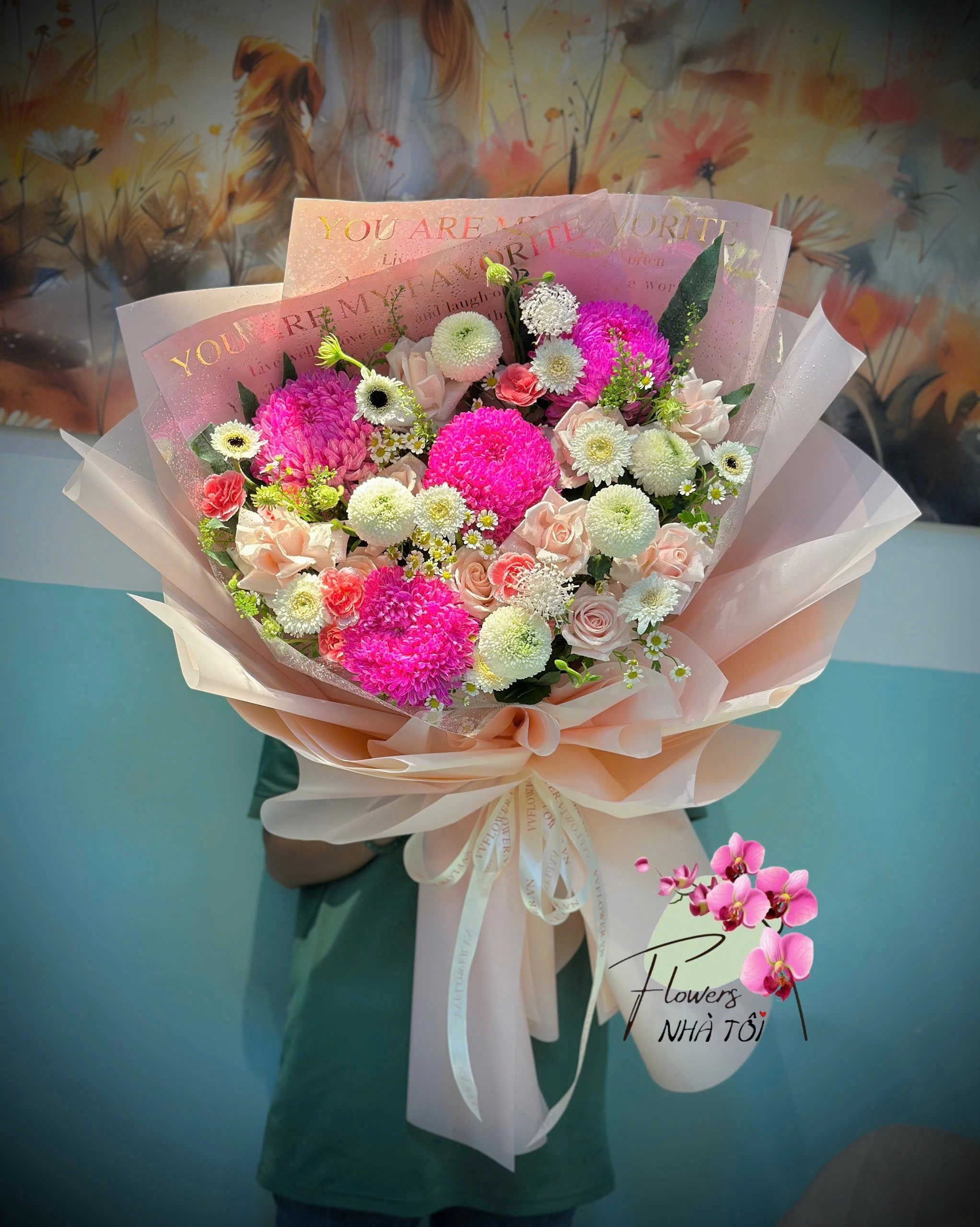 Bó Trắng Mix Hồng 